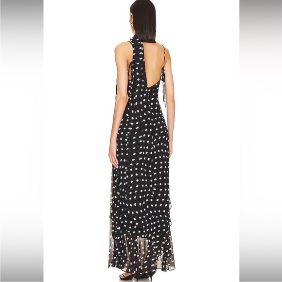 NWT LPA Giulia Maxi Dress in Black And Cream Polka Dot - small Giulia - Picture 2 of 10